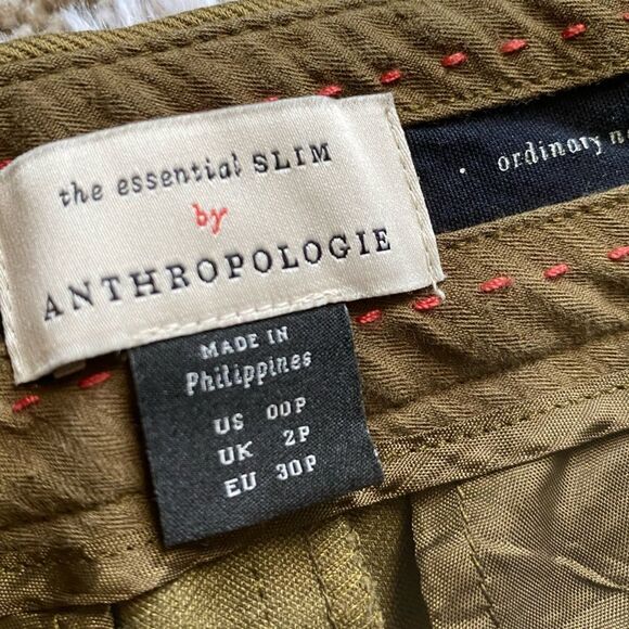 Anthropologie Olive Cargo Pants Heavy Knit Ankle length - Picture 9 of 10